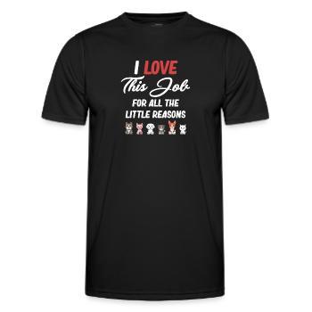 I love this job for all the little reasons - Men's Functional T-Shirt - black - Front - AI Model Male 178 dark (178cm)