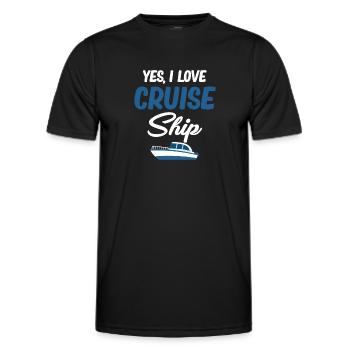 Ja, Ich Liebe Kreuzfahrtschiffe, Liebhaber, - Männer Funktions-T-Shirt - Schwarz - Vorne - AI Model Male 178 dark (178cm)