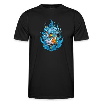 Der kämpfende Hai mit der Eisernen Klaue - Männer Funktions-T-Shirt - Schwarz - Vorne - AI Model Male 178 dark (178cm)