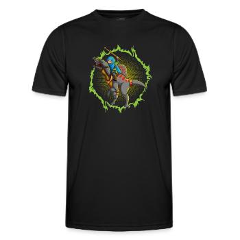 The Ninja Attack with the Spinosaurus - Men's Functional T-Shirt - black - Front - AI Model Male 178 dark (178cm)
