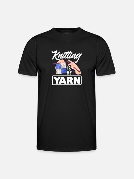 Funny Knitting Knitting Needle Gift - Men's Functional T-Shirt - black