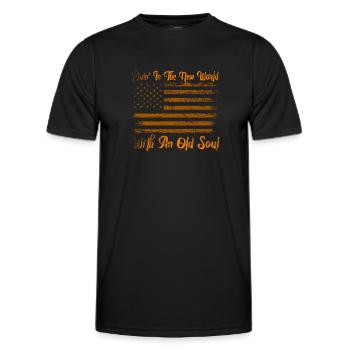 Livin In The New World Old Soul - Men's Functional T-Shirt - black - Front - AI Model Male 178 dark (178cm)