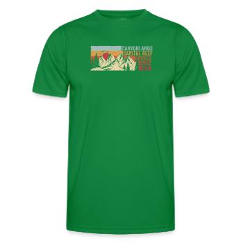 Explore Utah National Parks Mountains - Men's Functional T-Shirt - kelly green - Front - AI Model Male 178 dark (178cm)