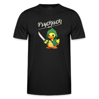 Psychisch am Ente - Lustiger Enten Spass - Männer Funktions-T-Shirt - Schwarz - Vorne - AI Model Male 178 dark (178cm)
