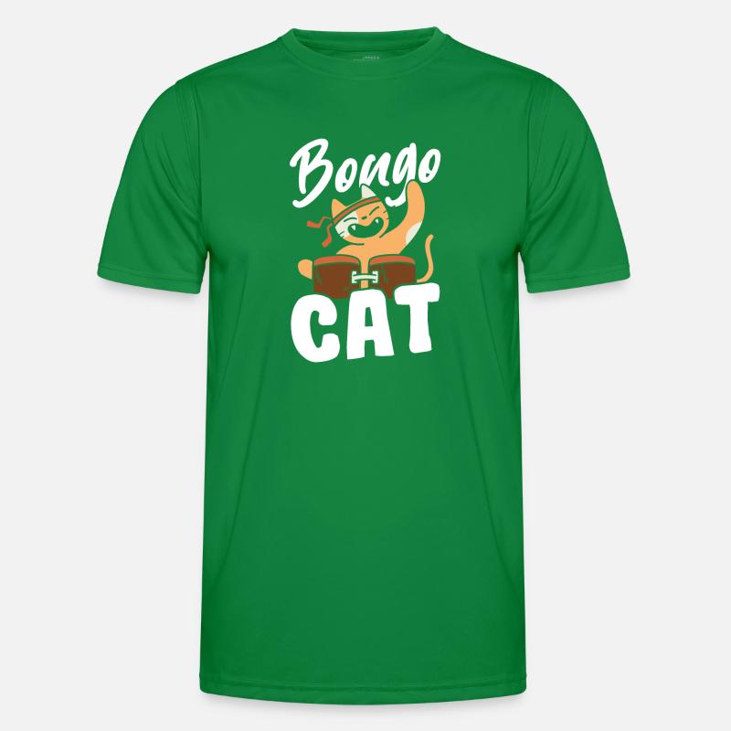 Bongo-Katzen-Geschenk Männer Funktions-T-Shirt