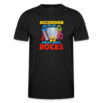 Accordéon Polka musique cadeau - T-shirt sport Homme - noir - Devant - AI Model Male 178 dark (178cm)