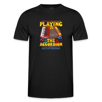 Accordéon Polka musique cadeau - T-shirt sport Homme - noir - Devant - AI Model Male 178 dark (178cm)