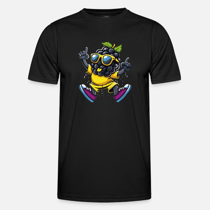 Brombeeren - Männer Funktions-T-Shirt - Schwarz
