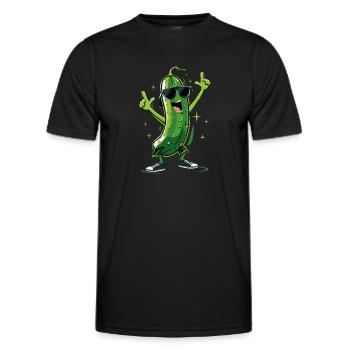 Concombre - T-shirt sport Homme - noir - Devant - AI Model Male 178 dark (178cm)