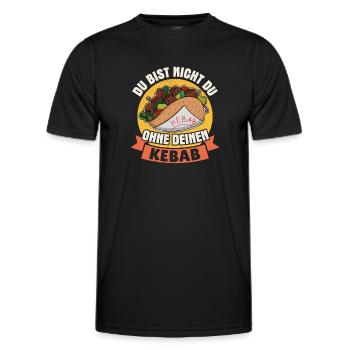 Vous n’êtes pas vous sans votre kebab, fast-food, kebab - T-shirt sport Homme - noir - Devant - AI Model Male 178 dark (178cm)