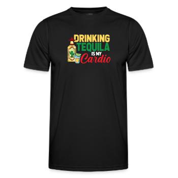 Tequila Funny Cardio Quote - Männer Funktions-T-Shirt - Schwarz - Vorne - AI Model Male 178 dark (178cm)
