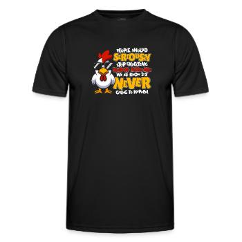 Huhn Henne - Männer Funktions-T-Shirt - Schwarz - Vorne - AI Model Male 178 dark (178cm)