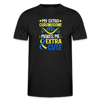 My Extra Chromosome Makes Me Extra Cute Funny - Men's Functional T-Shirt - black - Front - AI Model Male 178 dark (178cm)