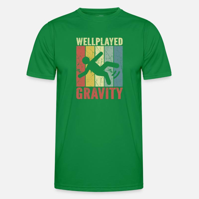 Well Played Gravity Broken Bone Retro Vintage Men's Functional T-Shirt