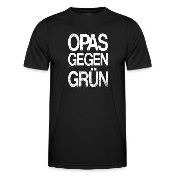 OPAS GEGEN GRÜN - Grüne nein - Männer Funktions-T-Shirt - Schwarz - Vorne - AI Model Male 178 dark (178cm)