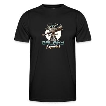 Galaxy Explorer Stargazer Telescope Astronomy - Männer Funktions-T-Shirt - Schwarz - Vorne - AI Model Male 178 dark (178cm)