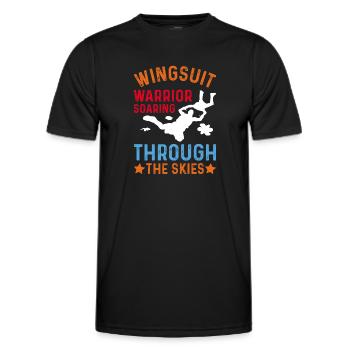 Skydiving Skydiving Skydiver - Men's Functional T-Shirt - black - Front - AI Model Male 178 dark (178cm)