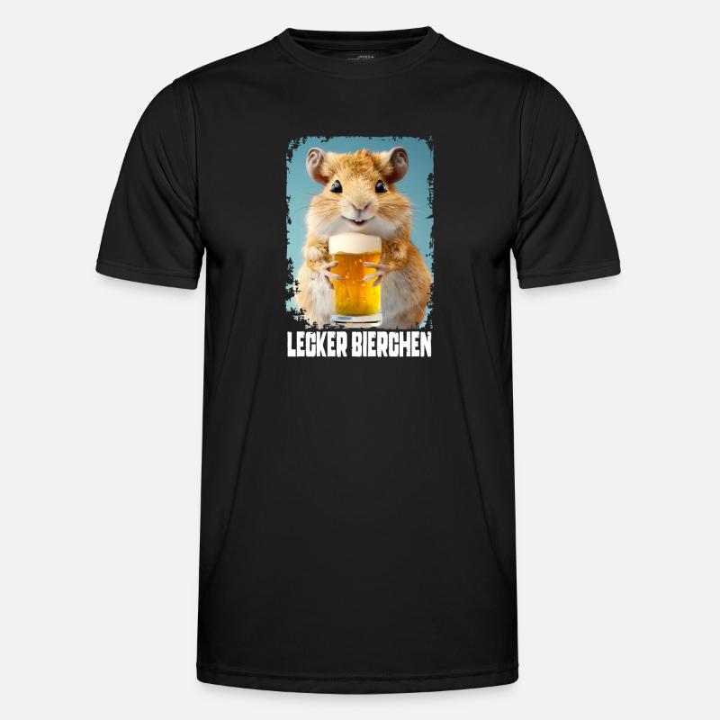 Lecker Bierchen Rennmaus - Männer Funktions-T-Shirt - Schwarz