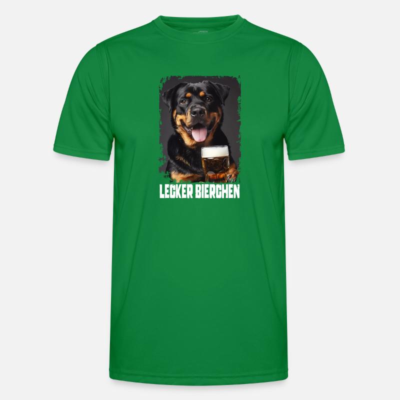 Lecker Bierchen Rottweiler Männer Funktions-T-Shirt