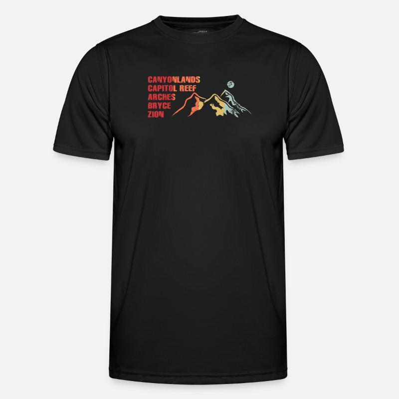 Explore Utah National Parks Mountains - Men's Functional T-Shirt - black