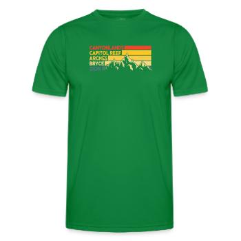 Explore Utah National Parks Mountains - Men's Functional T-Shirt - kelly green - Front - AI Model Male 178 dark (178cm)