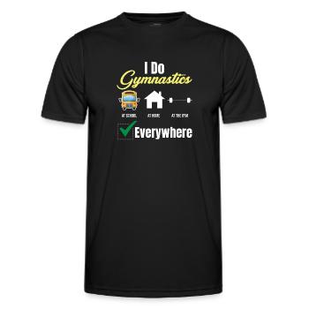 Ich Mache Überall Gymnastik Lustiger - Männer Funktions-T-Shirt - Schwarz - Vorne - AI Model Male 178 dark (178cm)