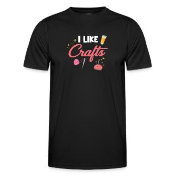 I like handicrafts, pottery, scrapbooking, painting, - Men's Functional T-Shirt - black - Front - AI Model Male 178 dark (178cm)