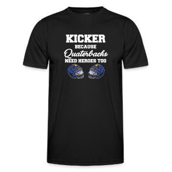 Les botteurs, parce que les quarts-arrières ont aussi besoin de héros - T-shirt sport Homme - noir - Devant - AI Model Male 178 dark (178cm)