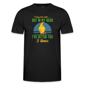 Parakeet Parrot Parakeet Bird - Men's Functional T-Shirt - black - Front - AI Model Male 178 dark (178cm)