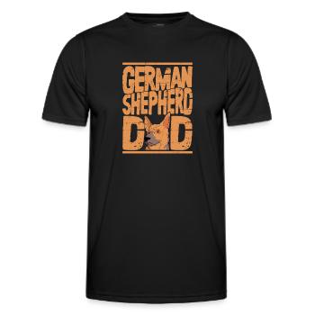 German Shepherd Dad Puppy Breeder Dog Owner - Männer Funktions-T-Shirt - Schwarz - Vorne - AI Model Male 178 dark (178cm)