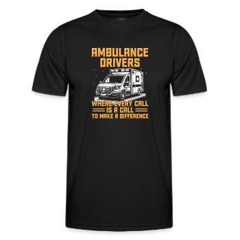 Ambulanciers où chaque appel est un appel EMS D - T-shirt sport Homme - noir - Devant - AI Model Male 178 dark (178cm)