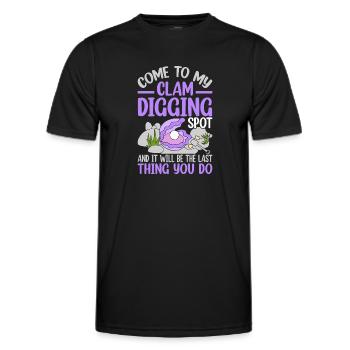 Digging mussels with enthusiasm for mussels - Men's Functional T-Shirt - black - Front - AI Model Male 178 dark (178cm)