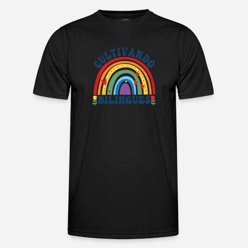 Cultivando Bilingües Spanischlehrerin - Männer Funktions-T-Shirt - Schwarz