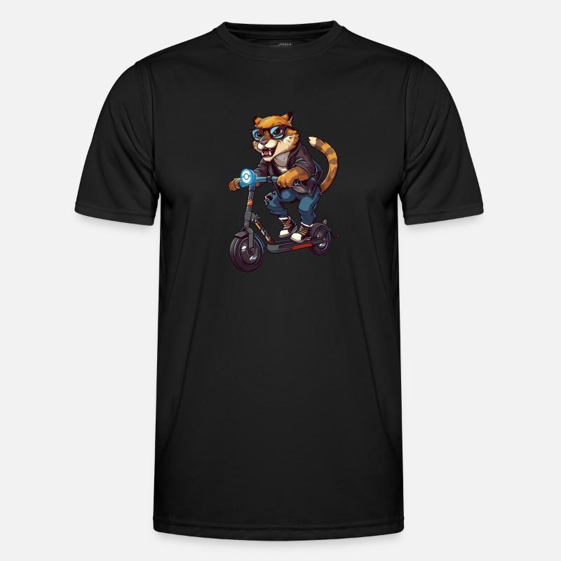 Cougar Scooter - Männer Funktions-T-Shirt - Schwarz