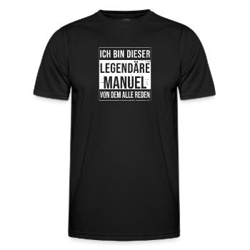 Je suis cette légende pour Manuel - T-shirt sport Homme - noir - Devant - AI Model Male 178 dark (178cm)