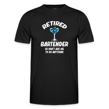 Barkeeper Im Ruhestand, Also Frag Mich Nicht, - Männer Funktions-T-Shirt - Schwarz - Vorne - AI Model Male 178 dark (178cm)
