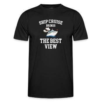 Ship cruise brings the best views - Men's Functional T-Shirt - black - Front - AI Model Male 178 dark (178cm)