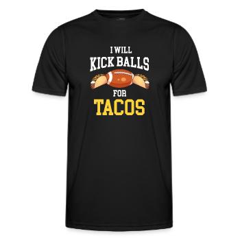 Coups de pied dans les ballons pour les tacos Football Kicker Quarterback - T-shirt sport Homme - noir - Devant - AI Model Male 178 dark (178cm)