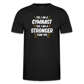Ja, Ich Bin Ein Turner Ja, Ich Bin Ein Stärkerer - Männer Funktions-T-Shirt - Schwarz - Vorne - AI Model Male 178 dark (178cm)