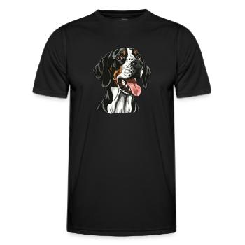 English Pointer | Cartoon Artwork - Men's Functional T-Shirt - black - Front - AI Model Male 178 dark (178cm)