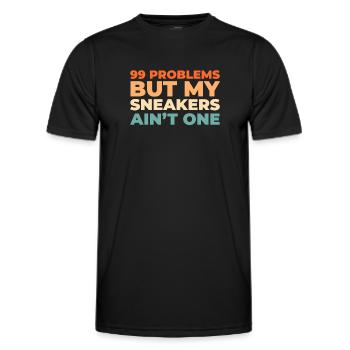 Sneakers - Men's Functional T-Shirt - black - Front - AI Model Male 178 dark (178cm)