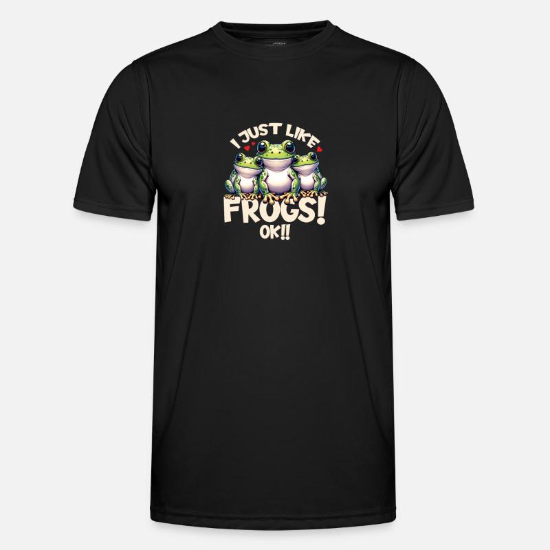 Three cartoon frogs - Men's Functional T-Shirt - black