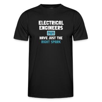 Les ingénieurs électriciens ont exactement ce qu’il faut - T-shirt sport Homme - noir - Devant - AI Model Male 178 dark (178cm)