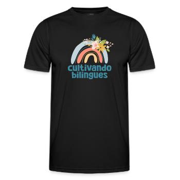 Cultivando Bilingües Spanischlehrer - Männer Funktions-T-Shirt - Schwarz - Vorne - AI Model Male 178 dark (178cm)
