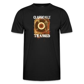 Tourne-disque vintage de formation classique - T-shirt sport Homme - noir - Devant - AI Model Male 178 dark (178cm)