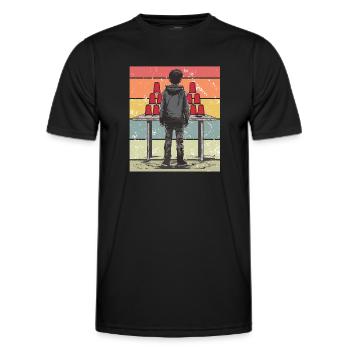 Empilage de gobelets Speed Stacker - T-shirt sport Homme - noir - Devant - AI Model Male 178 dark (178cm)