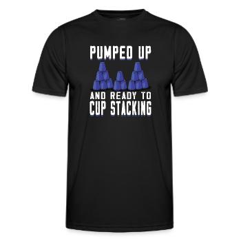 Empilage de gobelets Speed Stacker - T-shirt sport Homme - noir - Devant - AI Model Male 178 dark (178cm)