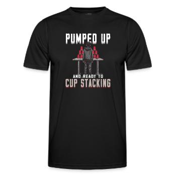 Empilage de gobelets Speed Stacker - T-shirt sport Homme - noir - Devant - AI Model Male 178 dark (178cm)