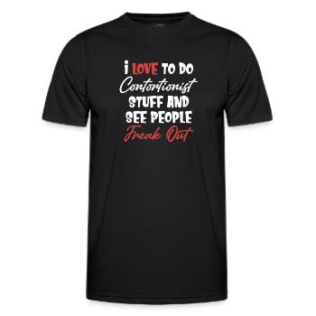 I love to make contortionists and - Men's Functional T-Shirt - black - Front - AI Model Male 178 dark (178cm)