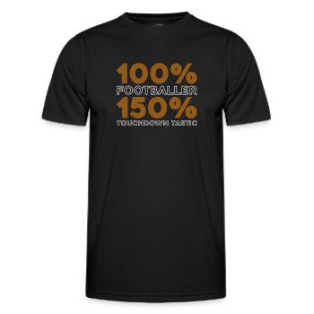 American football - Men's Functional T-Shirt - black - Front - AI Model Male 178 dark (178cm)
